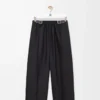 Gürtelhose aus Wolle und Seide Schwarz