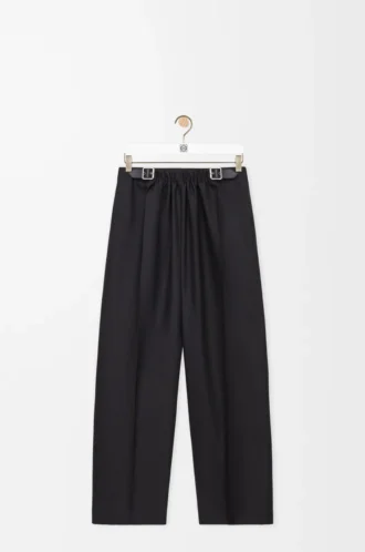 Gürtelhose aus Wolle und Seide Schwarz