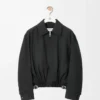 Gürteljacke aus Wolle Schwarz