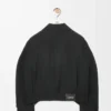 Gürteljacke aus Wolle Schwarz