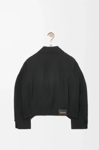 Gürteljacke aus Wolle Schwarz