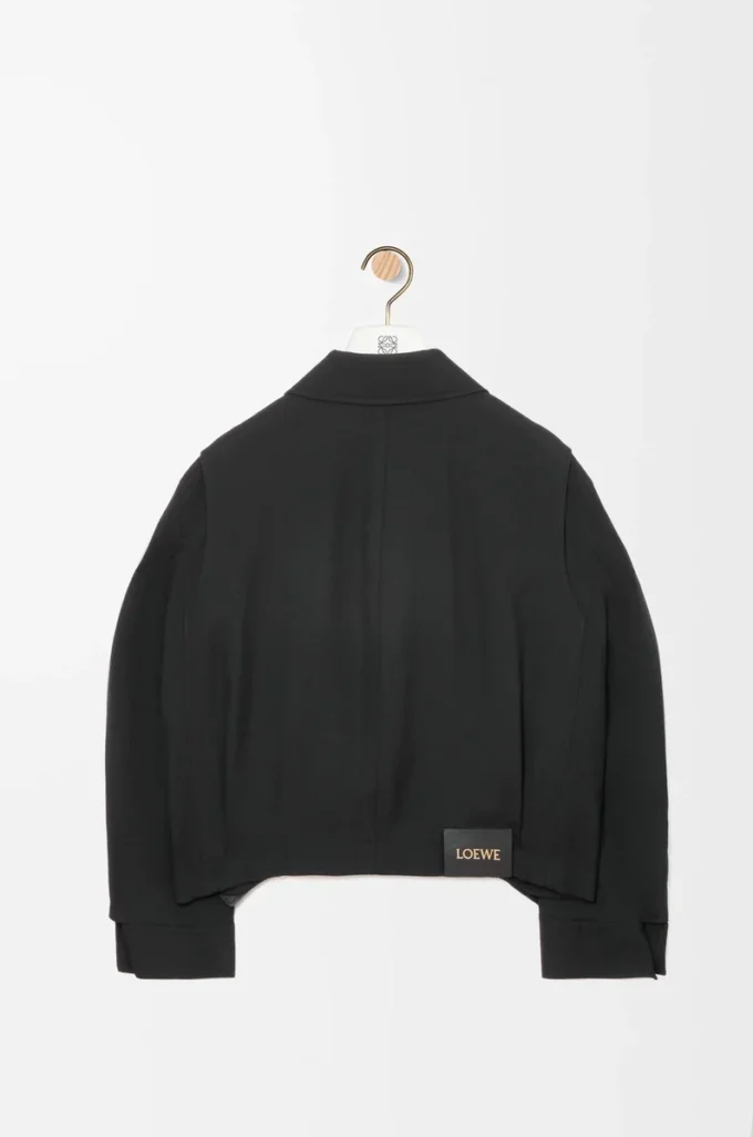 Gürteljacke aus Wolle Schwarz
