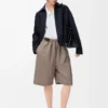 Gürteljacke aus Wolle und Seide Marineblau