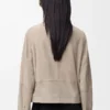Gürteljacke aus Ziegenwildleder Dunkelbeige