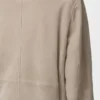 Gürteljacke aus Ziegenwildleder Dunkelbeige