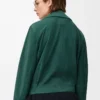 Gürteljacke aus Ziegenwildleder Grün