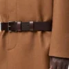 Gürtelmantel aus Wolle in Camel/Braun