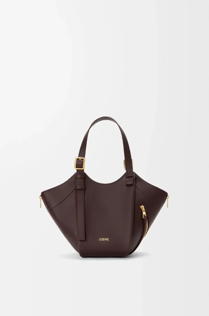 Hammock Flip Tasche aus klassischem Kalbsleder in Dark Chestnut