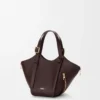 Hammock Flip Tasche aus klassischem Kalbsleder in Dark Chestnut