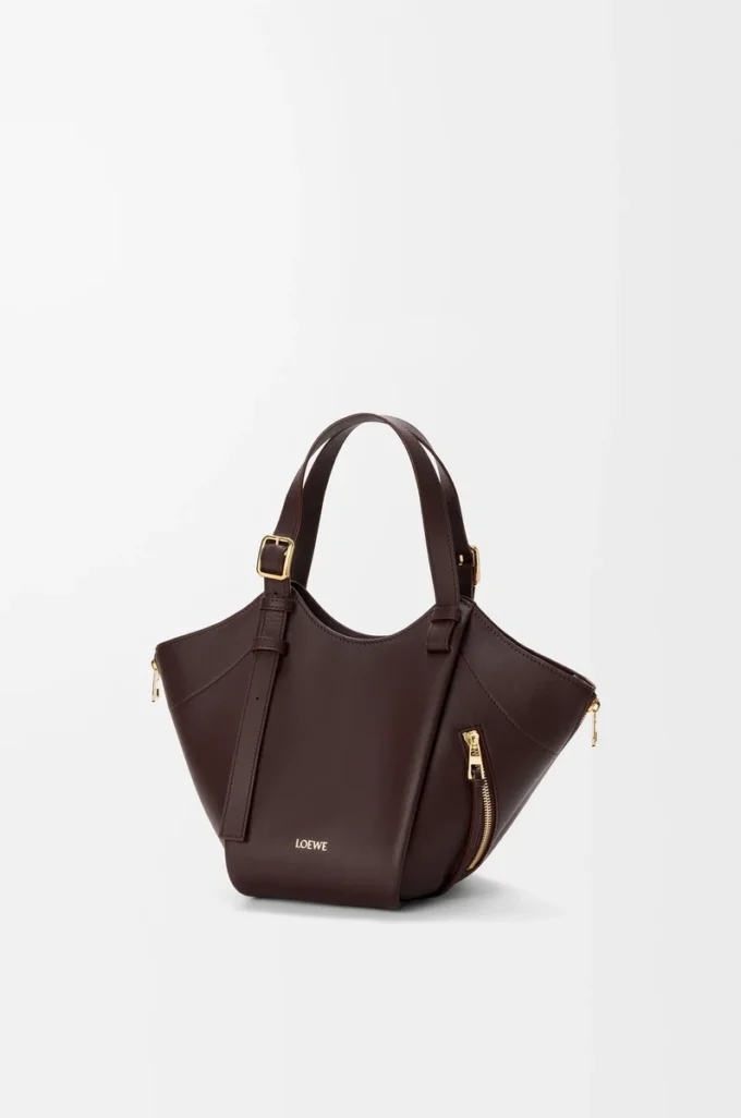 Hammock Flip Tasche aus klassischem Kalbsleder in Dark Chestnut