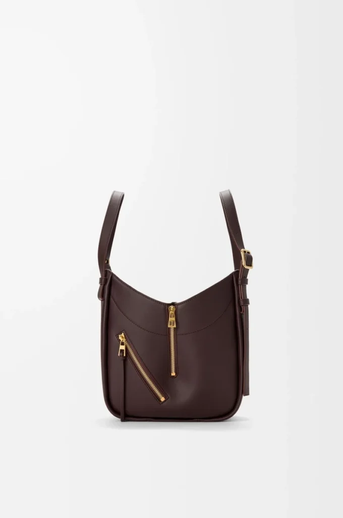 Hammock Flip Tasche aus klassischem Kalbsleder in Dark Chestnut