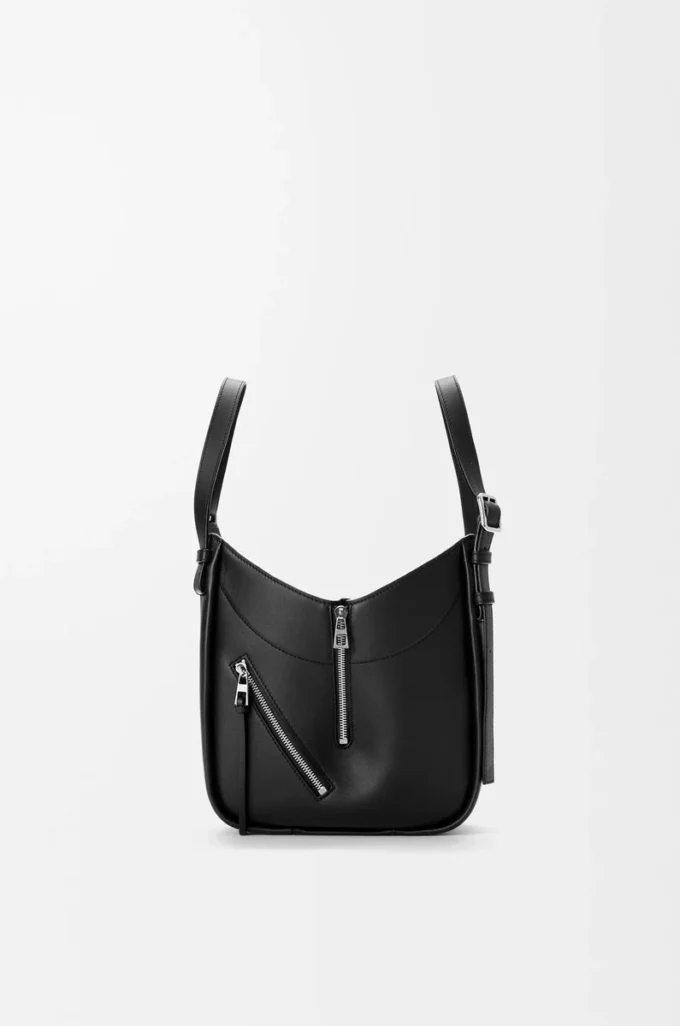 Hammock Flip Tasche aus klassischem Kalbsleder in Schwarz