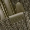 Handschuhe aus Kaschmir und Nappalammleder Dunkelkhaki