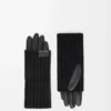 Handschuhe aus Kaschmir und Nappalammleder Schwarz