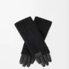 Handschuhe aus Kaschmir und Nappalammleder Schwarz