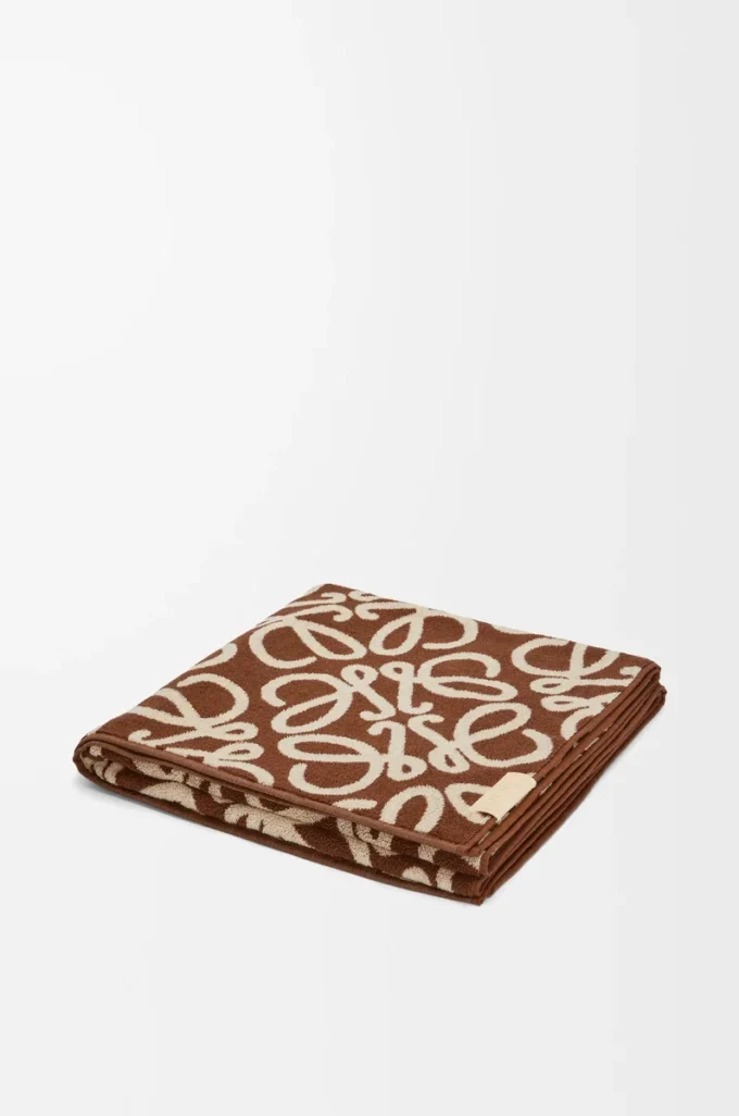 Handtuch aus Baumwolle in Braun/Beige