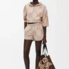 Handtuch aus Baumwolle in Braun/Beige