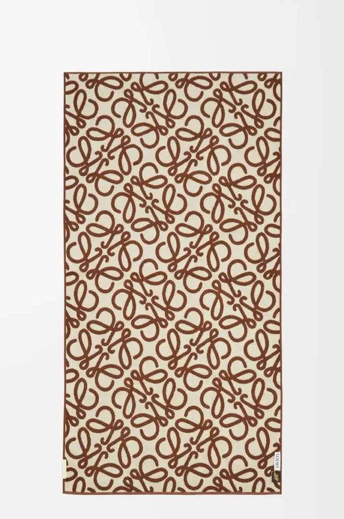 Handtuch aus Baumwolle in Braun/Beige