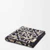 Handtuch aus Baumwolle Marineblau/Beige