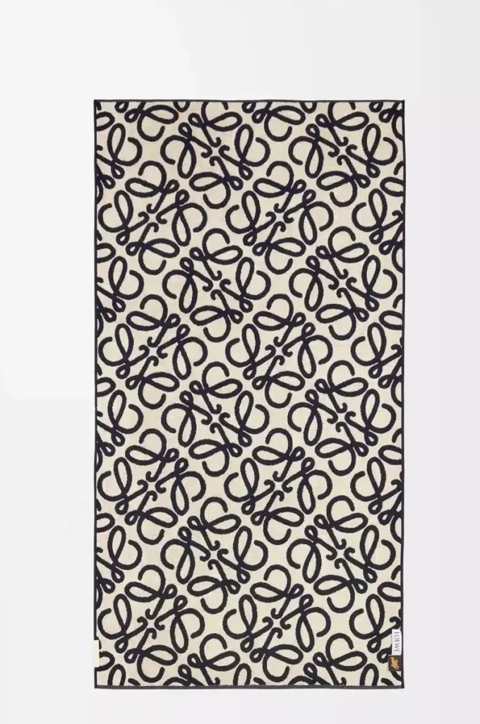 Handtuch aus Baumwolle Marineblau/Beige
