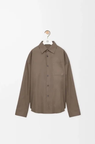 Hemd aus Baumwolle in Khaki-Braun