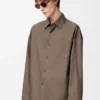 Hemd aus Baumwolle in Khaki-Braun
