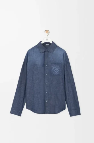 Hemd aus Baumwolle in Washed Blue