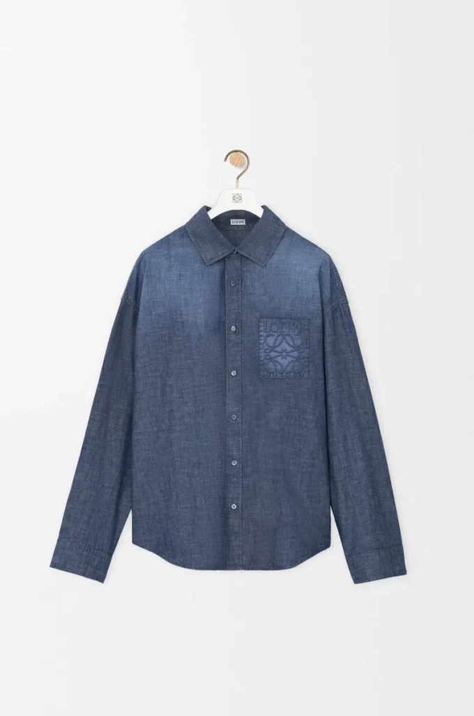 Hemd aus Baumwolle in Washed Blue