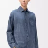 Hemd aus Baumwolle in Washed Blue
