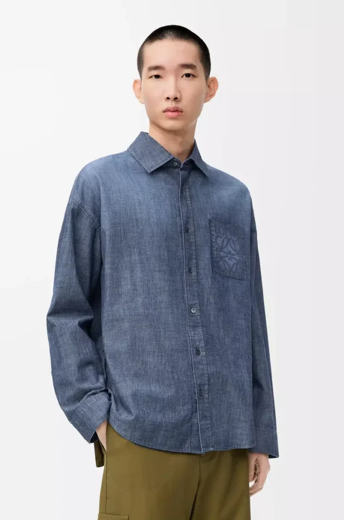 Hemd aus Baumwolle in Washed Blue
