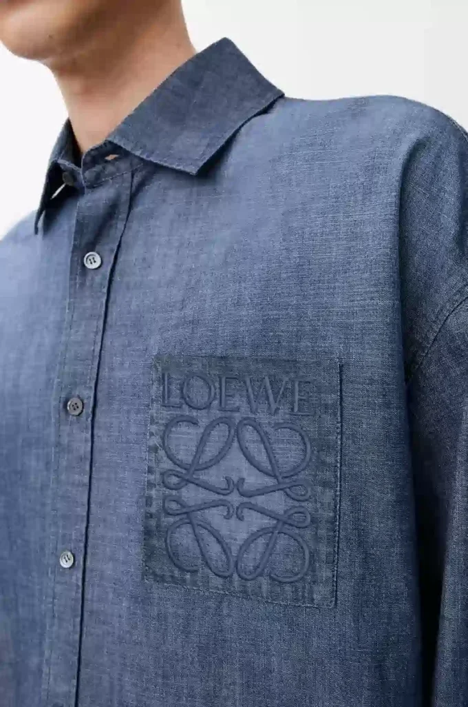 Hemd aus Baumwolle in Washed Blue