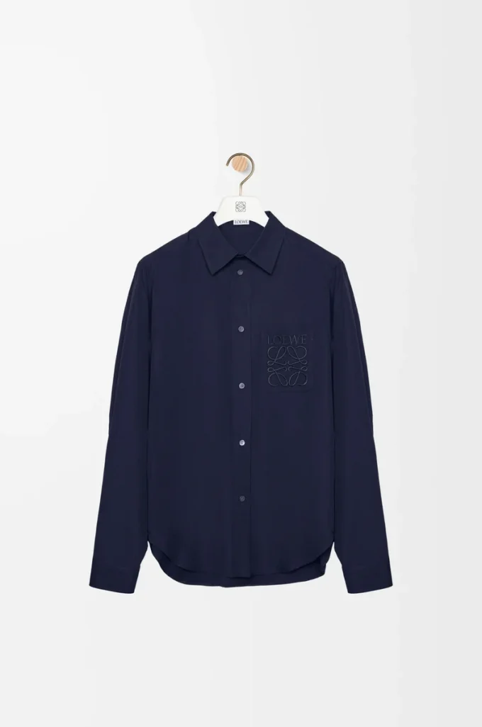 Hemd aus Baumwolle Marineblau