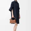 Hemdkleid aus Baumwolle in Marineblau