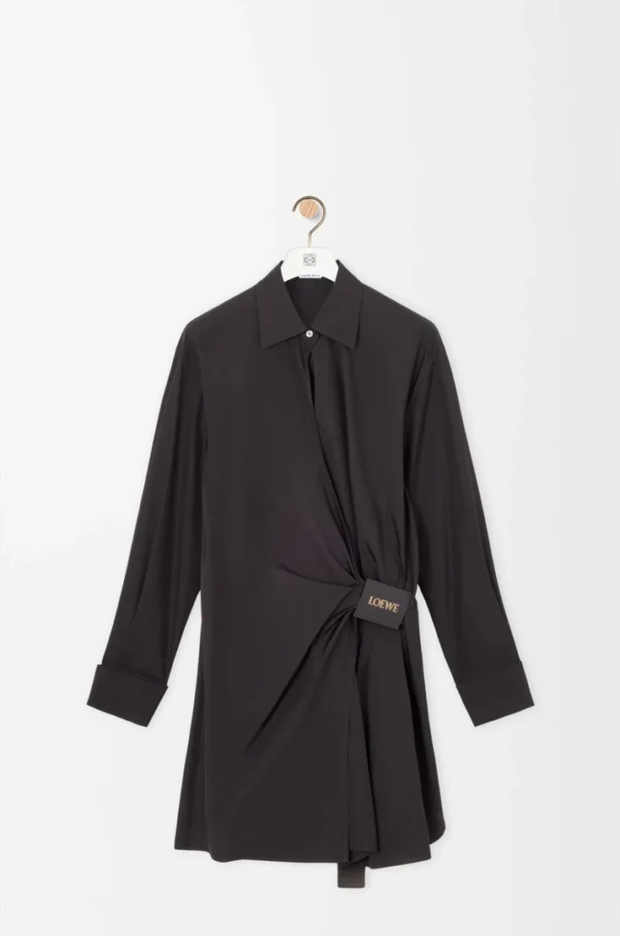 Hemdkleid aus Baumwolle Schwarz