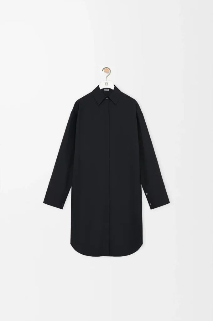 Hemdkleid aus Seide Schwarz