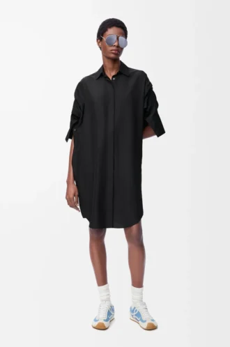 Hemdkleid aus Seide Schwarz