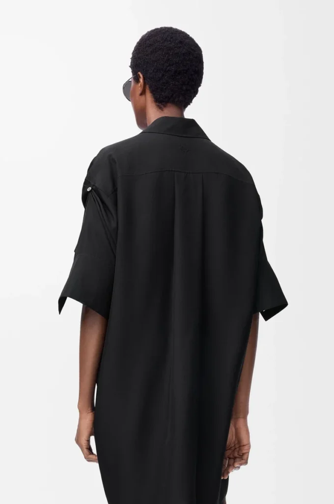 Hemdkleid aus Seide Schwarz