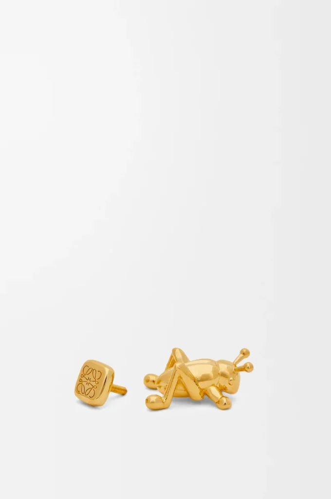 Heuschrecken-Ansteckpin aus Messing Gold