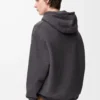 Hoodie aus Baumwolle in Dunkelgrau meliert
