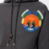 Hoodie aus Baumwolle in Dunkelgrau meliert