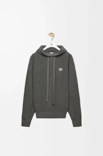 Hoodie aus Wolle in Grau