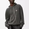 Hoodie aus Wolle in Grau