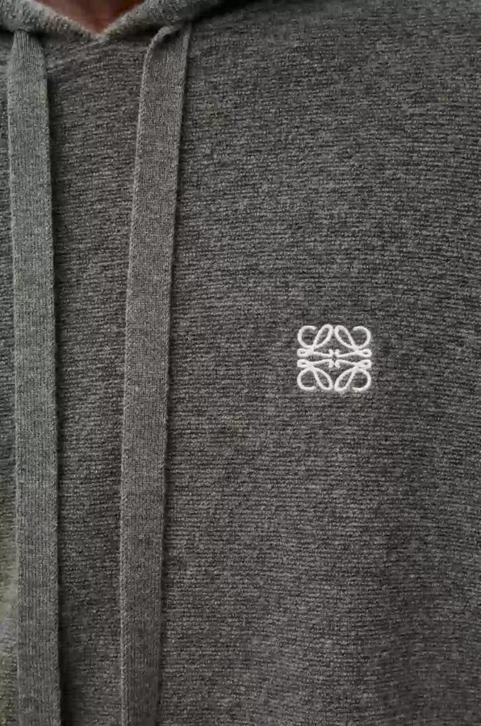 Hoodie aus Wolle in Grau