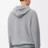 Hoodie aus Wolle in Hellgrau meliert