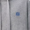 Hoodie aus Wolle in Hellgrau meliert