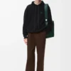 Hoodie aus Wolle in Schwarz