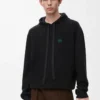 Hoodie aus Wolle in Schwarz