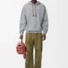 Hoodie in lockerer Passform aus Baumwolle in Grau Melange