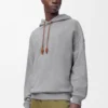 Hoodie in lockerer Passform aus Baumwolle in Grau Melange
