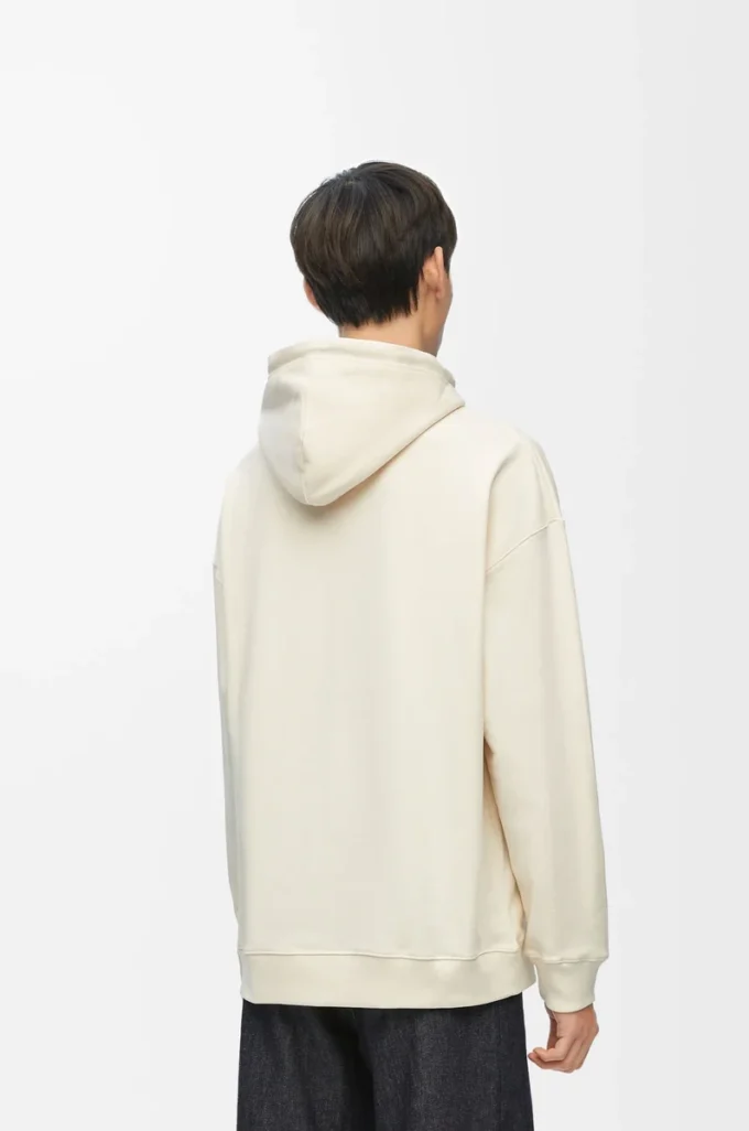 Hoodie in lockerer Passform aus Baumwolle in Weiß